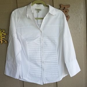 Dress barn white long sleeve shirt